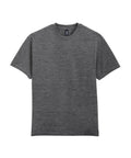 A heathered dark grey, short-sleeved crew neck T-shirt from the T-Shirts collection is displayed flat on a white background.
