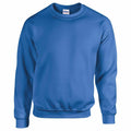 A Gildan GD056 sweatshirt featuring a plain blue design, long sleeves, and a crew neckline, displayed against a white background.