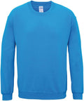 A Gildan GD056, featuring a plain blue crewneck sweatshirt design, is displayed on a white background. This classic piece has long sleeves and embodies a simple yet timeless style.