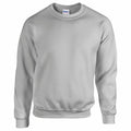 A Gildan sweatshirt, identified by product code GD056, is showcased against a white background. It features long sleeves and a round neckline, with soft and slightly bulky fabric that makes it ideal for casual wear.