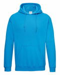 A vibrant blue Gildan GD057 hooded sweatshirt featuring a front pocket and drawstrings.