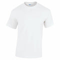 A Gildan GD05B, plain white T-shirt with short sleeves and a round neckline, displayed on a white background.