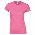 A plain pink short-sleeve T-shirt from Gildan, labeled as product GD072, is displayed against a white background.