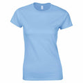 The GD072 by Gildan is a plain, light blue short-sleeve T-shirt, showcased on a white background. It is neatly displayed, highlighting its simple, classic cut.