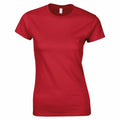 A plain red Gildan T-shirt (Product Name: GD072) on a white background. The T-shirt features short sleeves and a crew neckline, reflecting a simple and classic style.