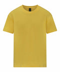 Gildan GD24B yellow t-shirt displayed on a white background.