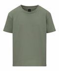 Gildan GD24B T-shirt in plain olive green on a white background.