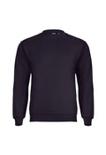 The Uneek Eco Sweatshirt is a plain, black crewneck with long sleeves, displayed against a white background.
