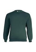 The Uneek Eco Sweatshirt is a plain, dark green crewneck with long sleeves, displayed against a white background.