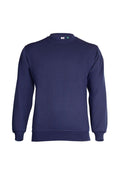 The Uneek Eco Sweatshirt is a plain, navy blue crewneck with long sleeves, displayed against a white background.
