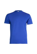 Displayed against a white background, the plain royal blue Eco T-Shirt features short sleeves and a round neckline, offering both style and sustainability.