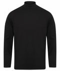 Introducing the Henbury HB020: A sleek black turtleneck sweatshirt with long sleeves, showcased against a minimalist white backdrop.