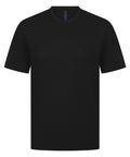 A basic black short-sleeve crew neck T-shirt is shown on a white background, featuring a minimalist design with no visible logos, patterns, or graphics.