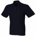 A plain black HB305 polo shirt by Henbury, featuring a collar and short sleeves.