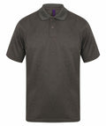 Henbury HB475 polo shirt in dark green, featuring a collar and a three-button placket, showcased on a plain white background.