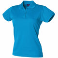 The HB476 by Henbury is showcased against a white background, highlighting its features such as short sleeves, a collar, and a buttoned placket.