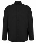 Henbury's HB512 black long-sleeve button-up shirt with a collar, shown against a white background.