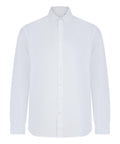 A white long-sleeve "Shirts" button-up with a classic collar and buttoned cuffs, shown on a white background.