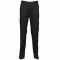 Henbury HB640 black formal pants featuring belt loops and a button closure.