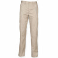 Henbury's HB640 khaki pants in beige come with a button and zip closure, complete with belt loops and front pockets.