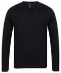 HB720 V-neck sweater with long sleeves by Henbury, displayed on a white background.