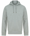 Henbury's HB841 is a gray hooded sweatshirt featuring drawstrings, showcased against a white background.
