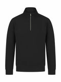 The Henbury HB842, a black quarter-zip sweatshirt featuring a high collar, is displayed against a white background.