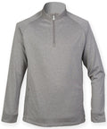Gray long-sleeve Henbury HB862 pullover featuring a quarter zipper, with no visible branding, displayed against a plain white background.