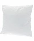 A plain white square pillow, the HL010 by Home & Living, with a lightly crumpled surface is centered against a white background.