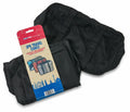 Three HL031 travel cubes from Home & Living, featuring black mesh tops, are displayed next to their packaging, which showcases a vibrant red and blue design.