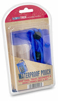 Packaging of the HL033 blue waterproof pouch by Home & Living, designed to keep cash, travel documents, and smartphones safe and dry.