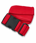 Red nylon strap with black plastic buckle and adjustable ring, HL036 by Home & Living.