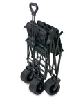 The HL040 by Home & Living is a folded black utility wagon featuring a pull handle and four large wheels.