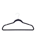A single Accessories black velvet hanger with a metal hook is displayed against a plain white background.