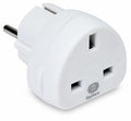 The HL108 electrical plug adapter by Home & Living is white with three rectangular prongs and round pins, suitable for 13A and 250V.