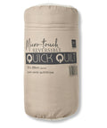 A beige cylindrical parcel labelled "Blankets," measuring 135 x 200 cm, contains a plush combi quilt/throw. The simple packaging features a barcode.