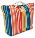 Introducing the HL205 by Home & Living—a vibrant striped bag featuring sturdy rope handles.