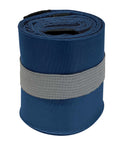 A roll of blue fabric or nylon with a grey strap wrapped around the middle, labelled as Bags, is placed upright on a white background.