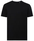 A Russell J108M short-sleeve t-shirt in black, displayed on a white background.