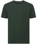 A plain dark green crew-neck T-shirt from the Russell J108M collection.