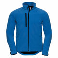 Russell J140M jacket in blue, featuring black zipper accents, a high collar, and adjustable cuffs.