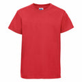 A Russell J180B T-shirt in plain red, displayed against a white background.