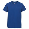 A short-sleeve t-shirt from Russell, model J180B, in plain blue set against a white background.