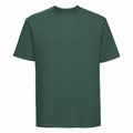 A plain green Russell J180M T-shirt displayed against a white background.