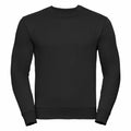 A Russell J262M black long-sleeve crewneck sweatshirt.