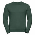 Russell's J262M, a green crewneck sweatshirt with long sleeves, is showcased on a white background.