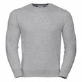 Russell's J262M sweatshirt, a gray crewneck with long sleeves, is showcased against a plain white background.