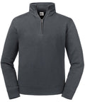 Russell's J270M quarter-zip pullover in dark gray displayed on a white background.