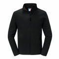 The Russell J420M, featuring a high collar and long sleeves, is shown in black against a plain white background.