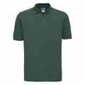 Russell J569M green polo shirt featuring a collar and short sleeves.